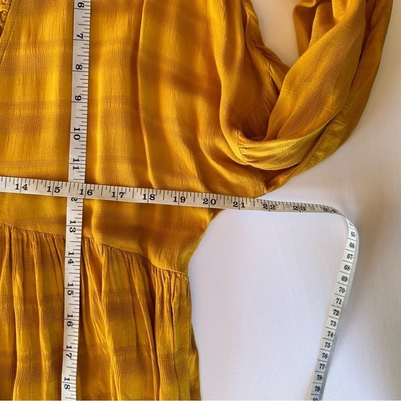 Lucky Brand Boho Flowy Baby Doll Peasant Top Blouse Deep V Neck Size Small - Picture 7 of 11